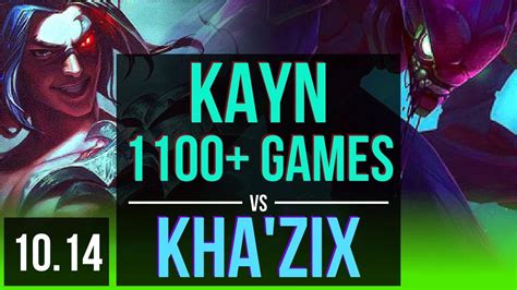 KAYN Vs KHA ZIX JUNGLE 1 2M Mastery Points 1100 Games KDA 15 3 8