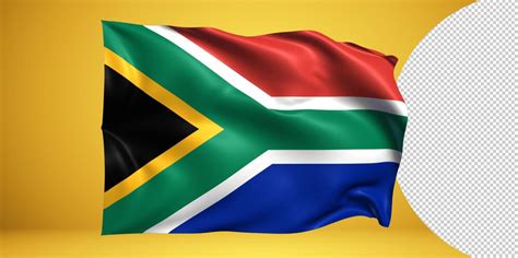 Premium Psd South Africa Waving Flag Realistic Isolated On