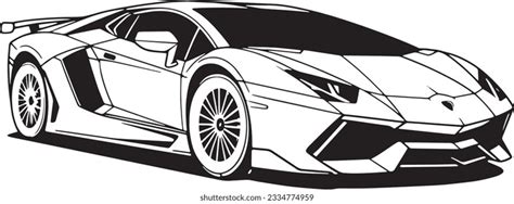 12 Line Art Lamborghini Car Stock Vectors and Vector Art | Shutterstock