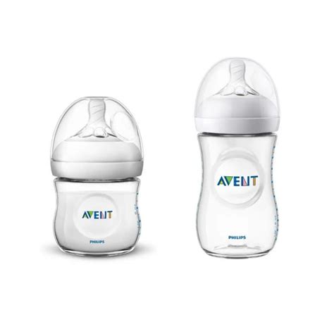 Kit mamadeiras Pétala 125ml 260ml Transparente Avent 2 Unidades