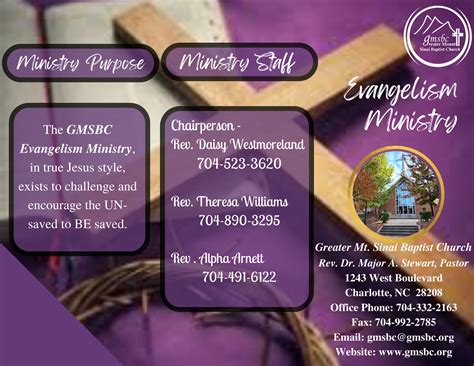 Ministry Brochures — Greater Mt. Sinai Baptist Church | Charlotte, NC