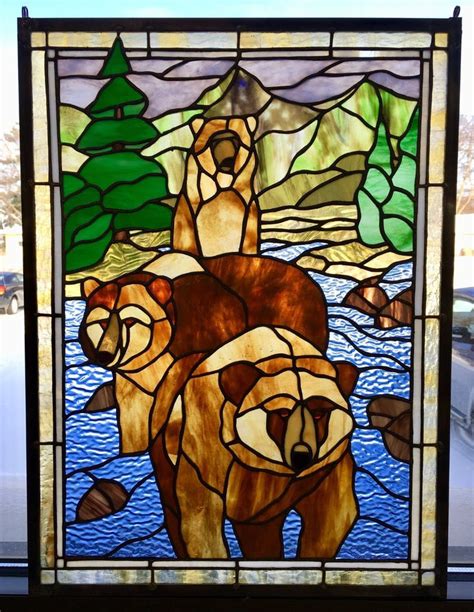 Stained Glass Bear In 2023 Stained Glass Flowers Stained Glass