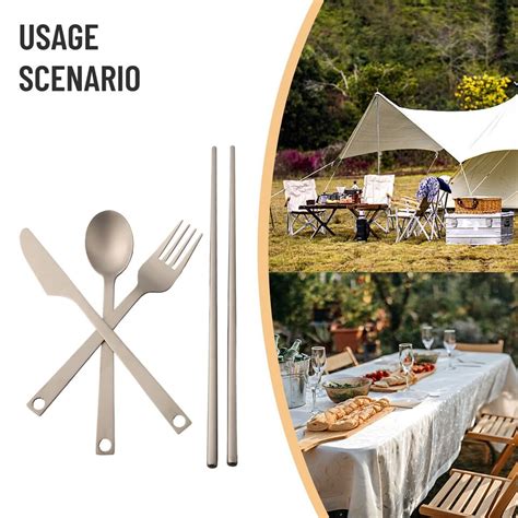 Puro Titanio Tavola Set Outdoor Campeggio Utensili Picnic Chopsticks