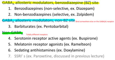 Anxiolytics Sedative Hypnotics Flashcards Quizlet