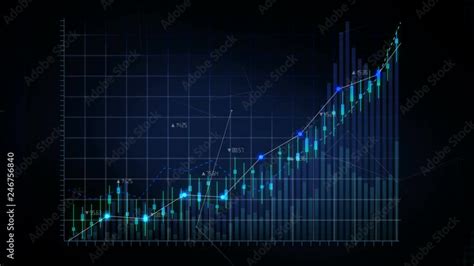 Animated Stock Market charts and graphs. Increase blue line. 4k ...