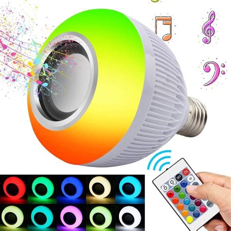 Lampada Bluetooth De Led Caixa De Som C Controle W Rgb Shopee Brasil