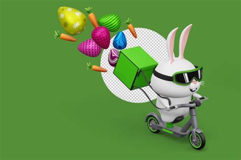 Feliz D A De Pascua Entrega De Conejo Lindo Conejito Con Huevo Colorido