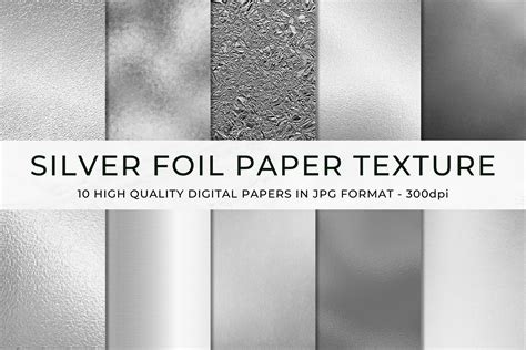 Silver Foil Texture Digital Paper Set Illustration Par Jo Templates