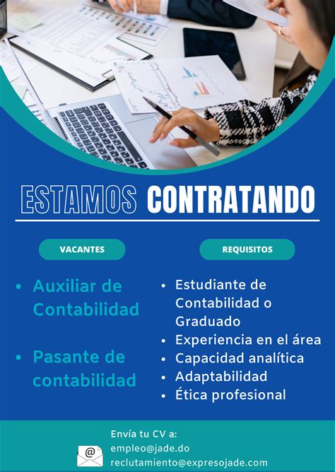 Auxiliar De Contabilidad Pasante De Contabilidad Tu Empleo RD