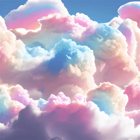 Intricate Detail Rainbow Cotton Candy Clouds · Creative Fabrica