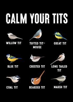 Calm Your Tits Funny Bird Poster By QwertyDesigns Displate