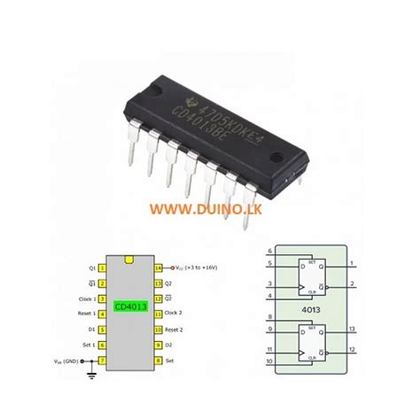 Cd Be Cd Cmos Dual D Type Flip Flop Ic Dip Duinolk The