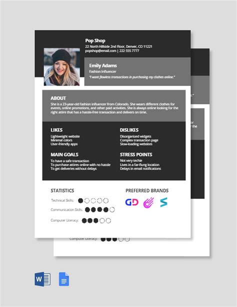 Blank User Persona Template in Word, Google Docs - Download | Template.net