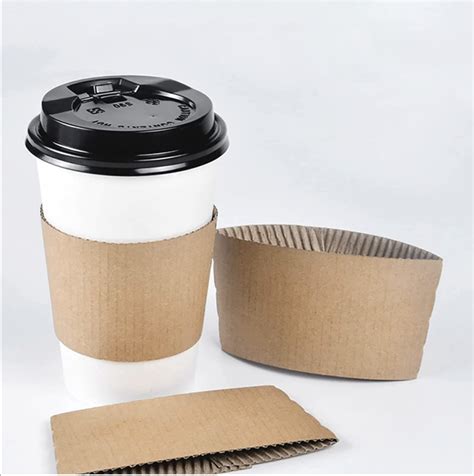 Coffee Sleeves 500pcs N17 500 Only Disposable Corrugated Hot Cup