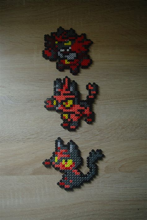 Buy Sprite Starter Litten Incineroar Perler Beads Pixel Art Online At