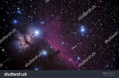 Real Astronomic Picture Taken Using Telescope Of Famous Horsehead Nebulae, In Orion ...