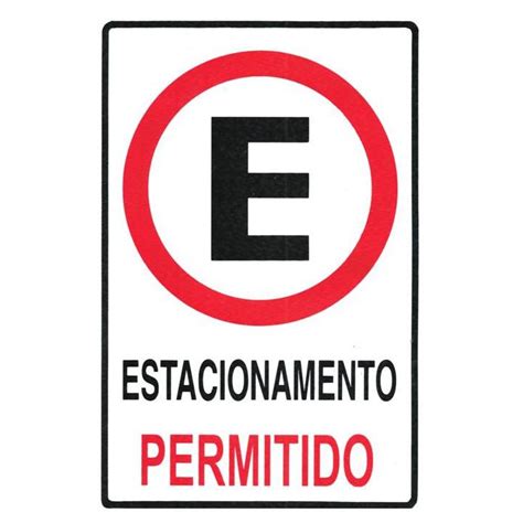 Placa De Sinaliza O Estacionamento Permitido Shopee Brasil