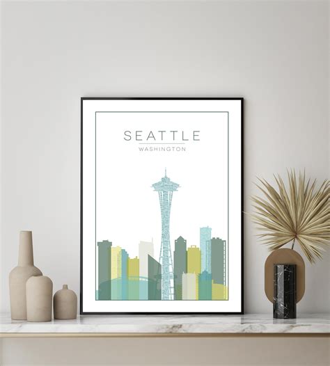 Wall Art Prints, Seattle Poster, Seattle Wall Art, Washington Print