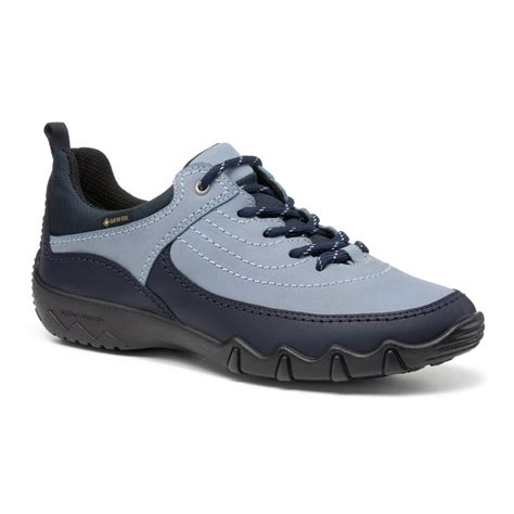 Hotter Womens Journey Gtx Navy Multi Waxed Nubuck Waterproof Lace Up Walking Shoes