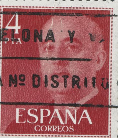 Spain Circa Stamp Printed In Showing A Portrait Of General