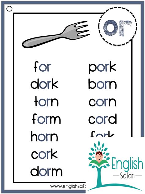 Phonics Word List For Bossy R Words Etsy