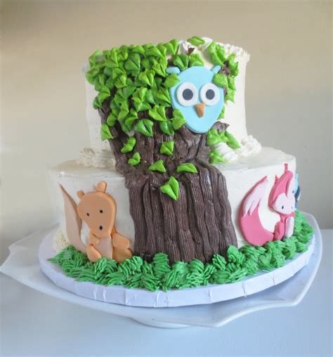 A Woodland Themed Baby Shower Cake - Fate Cakes