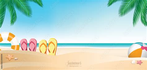 Colorful summer vacation beach banner background Stock Vector | Adobe Stock