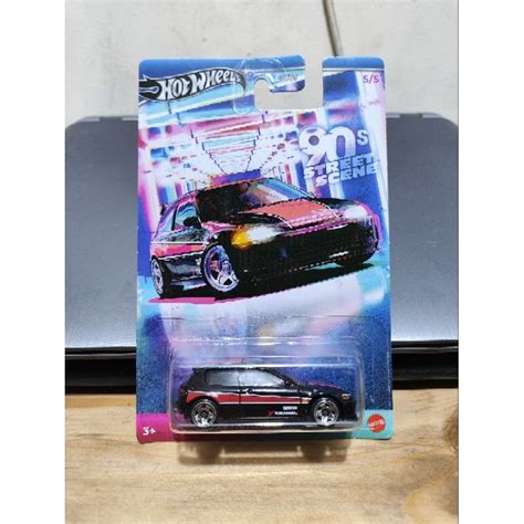 HITAM Hot Wheels 90s Street Scene Series 92 Honda Civic EG Black Shopee Malaysia