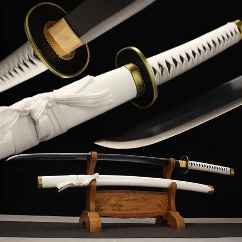 Anime Sword Cosplay One Piece Roronoa Zoro,Handmade White Anime Katana ...