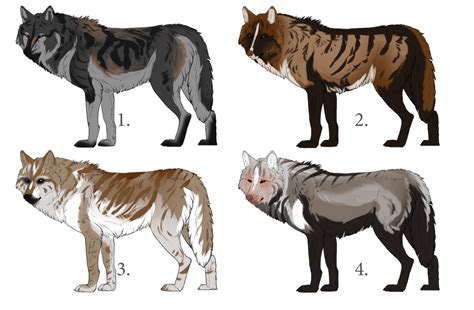 Unique Wolf Adoptables [for art or points] by Mossasaurus on DeviantArt