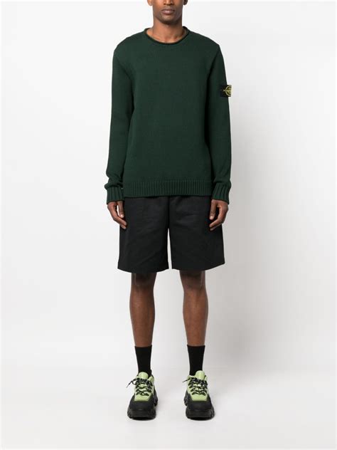 Stone Island Compass Patch Cotton Jumper Farfetch