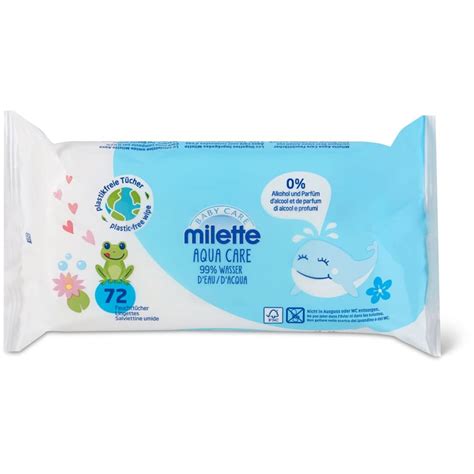 Milette Baby Care · Lingettes Humides Pour Bébé · Aqua Care • Migros