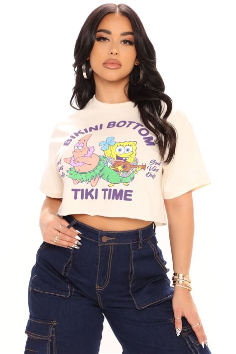 Womens Bikini Bottom Tiki Time Crop Top In Sand Size X By Fashion Nova Crop Tops Womens