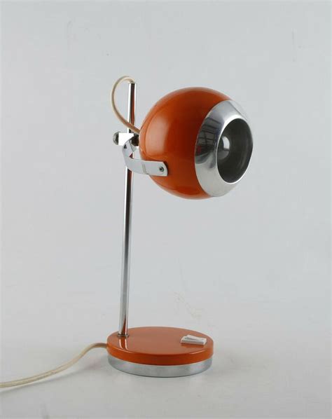 Mid Century Tischlampe In Orange Verstellbar Er Tischlampen