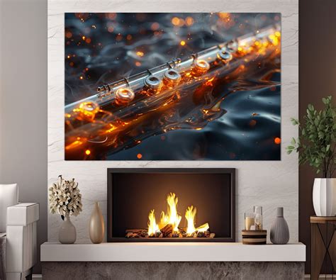 abstract flute painting canvas print flute wall art flute player gift