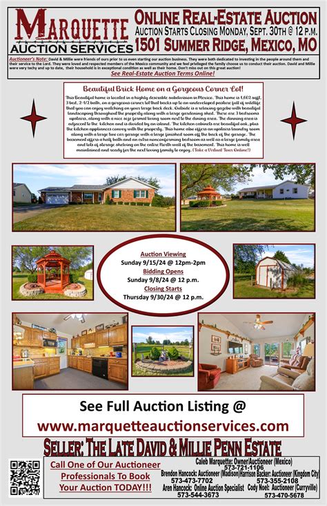 Penn ONLINE Real Estate Auction - Marquette Auction Services