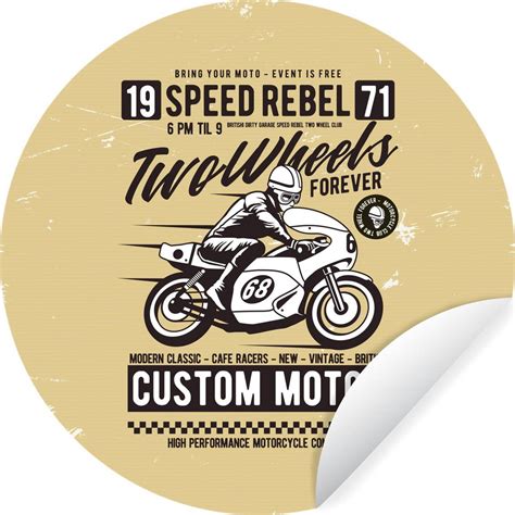 Wallcircle Muurstickers Behangcirkel Motor Motorhelm Man