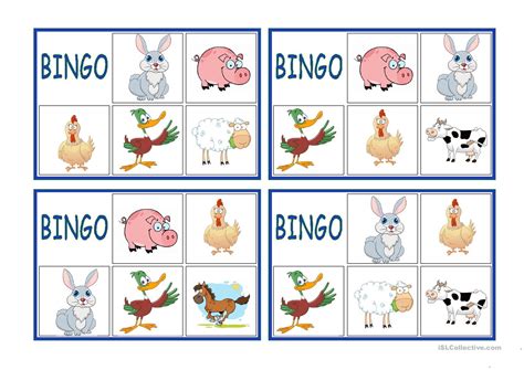 Farm Bingo Printable Printable Bingo Cards