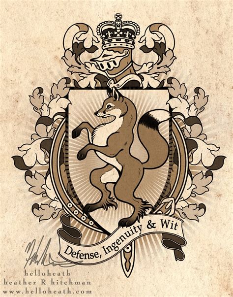 Fox Coat Of Arms Heraldry Art Print