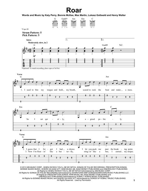 Roar by Katy Perry - Easy Guitar Tab - Guitar Instructor