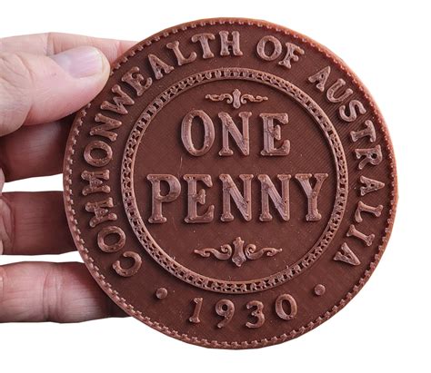 Coin coaster Australian Penny 1930 by Dreamtime24 | Download free STL ...