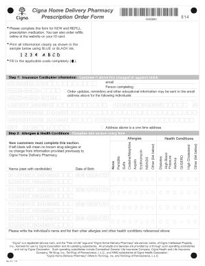 Fillable Online Cigna Mail Order Fax Form Fax Email Print Pdffiller