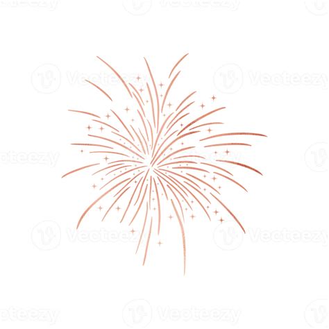 Copper Metallic Sparkle Firework Png