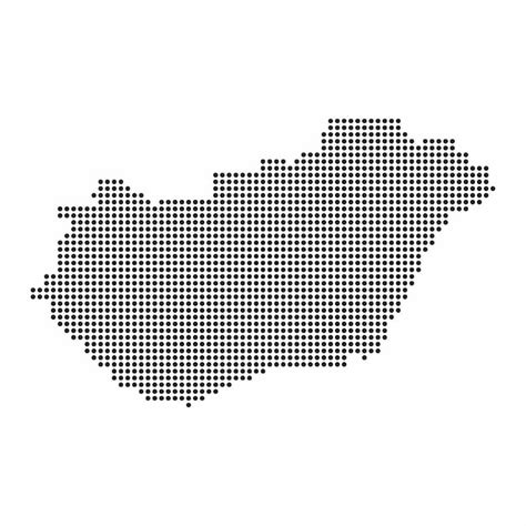 Premium Vector Hungary Country Map Made From Abstract Halftone Dot