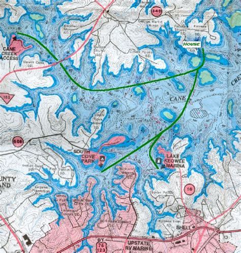 Lake Jocassee Waterfalls Map Verjaardag Vrouw