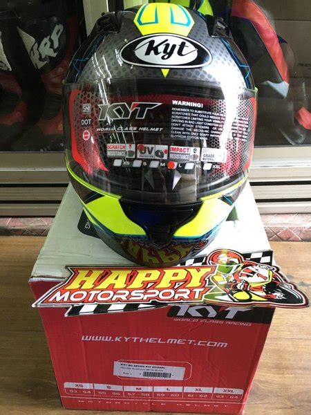 Jual Helm Full Face Kyt Rc Seven Yellow Fluo Gunmetal Black Size M L