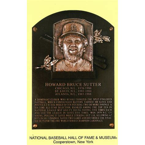 Bruce Sutter Baseball Hall of Fame Plaque Postcard