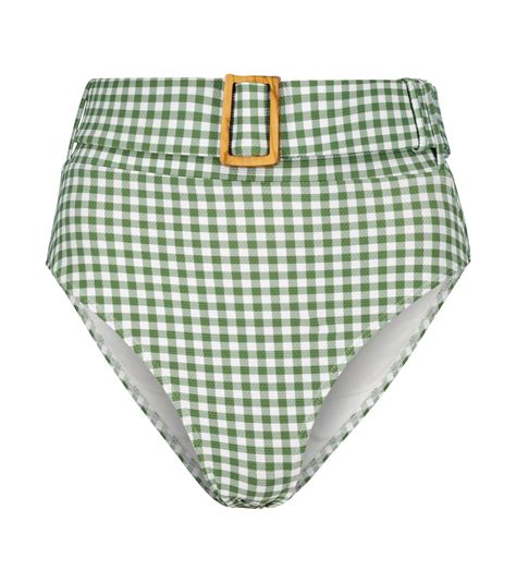 Ursula Gingham Bikini Bottoms In Green Alexandra Miro Mytheresa