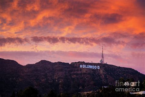 Hollywood Sign at sunset Photograph by Konstantin Sutyagin - Pixels