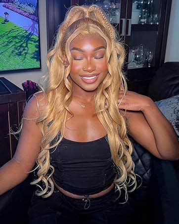 Amazon Spou Honey Blonde Lace Front Wig Human Hair Body Wave X